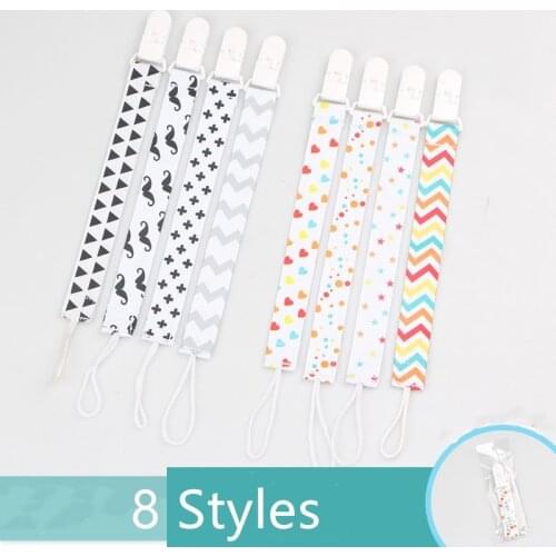 1pcs Baby Pacifier Clips Chain Bottles Feeding Teether Holder Feed Toy Food Mam Pacifier Feeder Leash Nipple Strap Loop 8 Styles