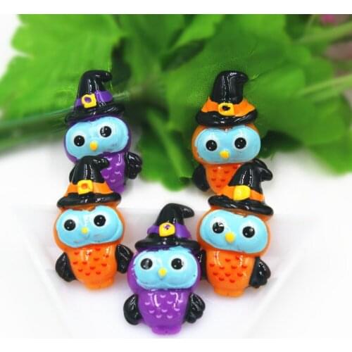 10pcs/lot flat back resin Christmas owls for kids DIY resin cabochons accessories about 25mm
