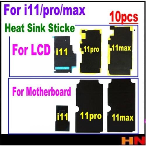 10pcs original For iphone 11 pro max motherboard Lcd Metal Backplate Radiating Sticker Heat Sink Sticker Replacement Repair