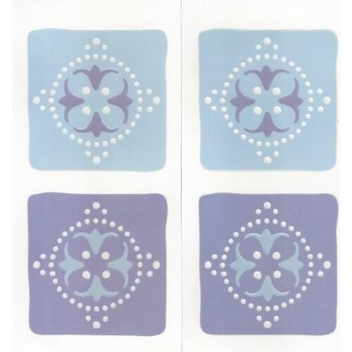24 packs/box 3D vinyl BLUE CHARM stationary sticker perfect DIY wall plate kitchen cup vase tile accessory kid room toy hobby