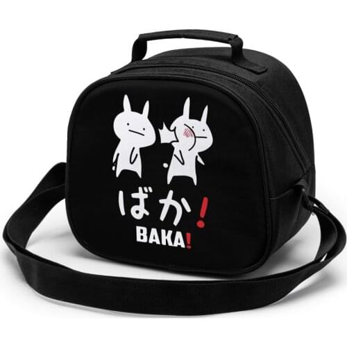Baka Neko Cats Otaku Children fashion lunch bag thermal insulated bag travel casual insulated picnic bag