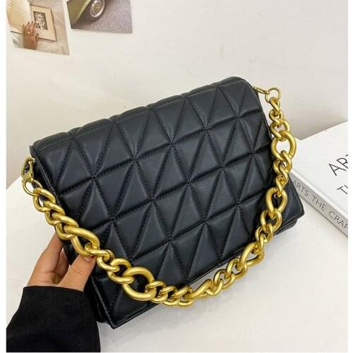 Brand design Women Shoulder Bags 2021 new Thick Chain Quilted ladies Purses and Handbag lady Clutch Bags Fashion Ladies Hand Bag