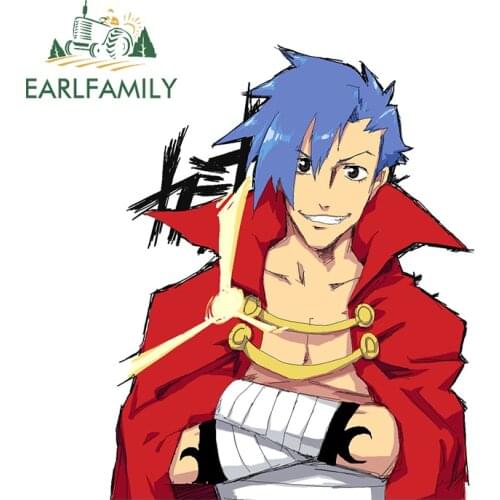 EARLFAMILY 13cm x 10.4cm for Tengen Toppa Gurren Lagann Decal Funny Car Stickers Graphics Personality Windows Trunk Decoration