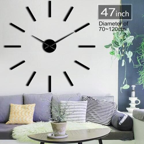 GZ224 37 inch 3D fashion simple DIY wall clock acrylic mirror wall clock creative home decoration