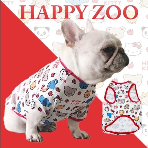 Zoo Print Chihuahua Cotton Tshirt Pet Dog Summer Clothes for Small Dogs Pomeranians Clothing French Bulldog Pug Cool Vest S-L