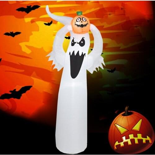 Halloween Carnivals Scary Inflatable Ghost Safe Tumbler Outdoor Scene Decor Props Built-In LED Lights Ghost Festival Decor Toys