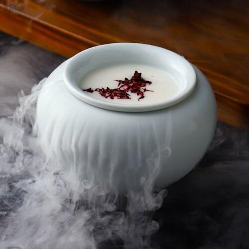 Creative can add dry ice ceramic tableware table decoration restaurant hotel service supplies soup bowl sushi steak plate