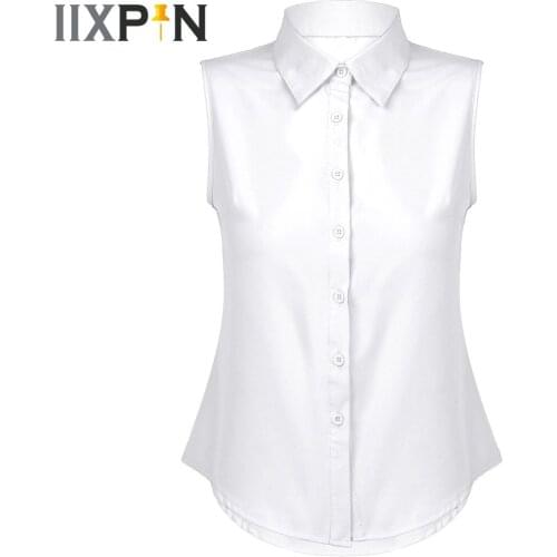 Womens Tank Top Sleeveless Button Down Shirt Tops Solid Casual Blouse Shirt For Ladies Essential Basic Work Office Workwear