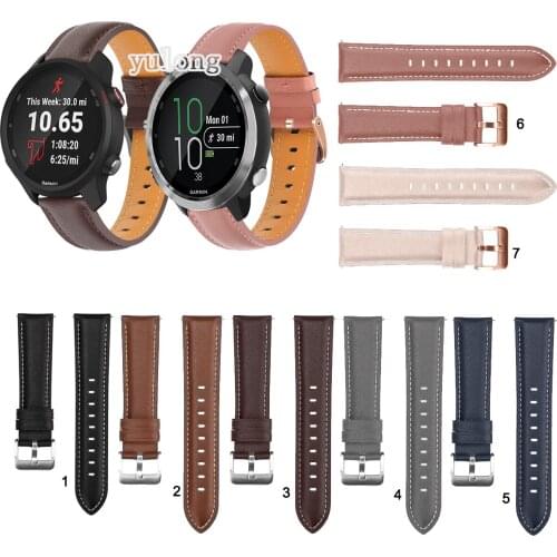 Fashion Leather Watch Band Strap for Garmin Forerunner 245 245M 645 645M Smart Watch Replacement 20mm Wrist bands For Venu SQ