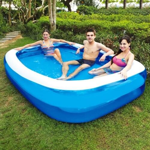 Rectangular Inflatable Swimming Pool Garden Backyard Kids Swim