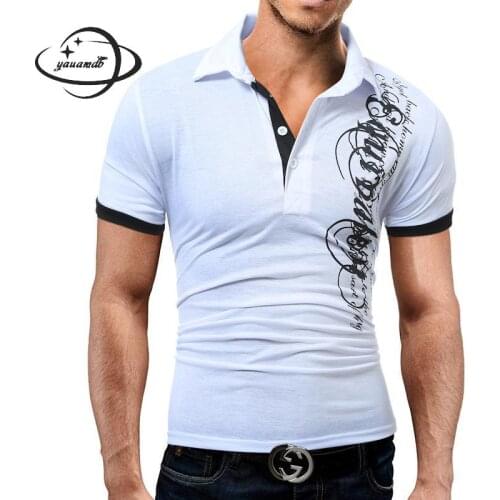 Yauamdb Men Polo Shirt Summer Autumn Size M-3xl Male Print Short Sleeve Casual Tee Business Turn-down Collar Slim Shirt Y33