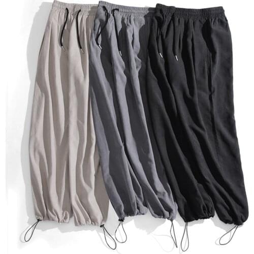 Sweatpants Mens Fall Loose All-match Fashion Trend Casual Hiphop Pants Students Fall Sports Wide Leg Drawstring Sport jogging