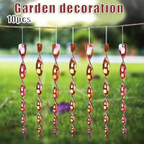 Reflective Bird Scare Rod 10PCS Glittery Bird Reflector Spiral Garden Pendant for Window Outdoor Orchard Keeps Bird Away Chimes
