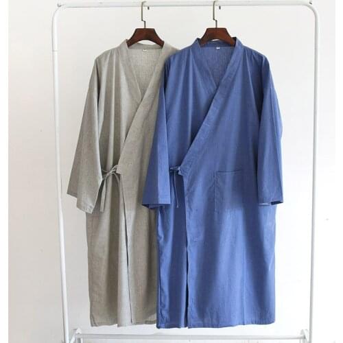 8 Colors Traditional Japanese Kimono Night Rob For Men Vietnam Bathing Clothing Nightwear Cotton Spring Korean Sweat