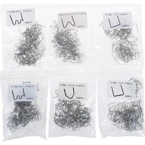 Universal 100 Pcs/Set Precut 0.6mm-0.8mm Hot Wave Flat Staples For Plastic Stapler Repair Welder Repair Tool