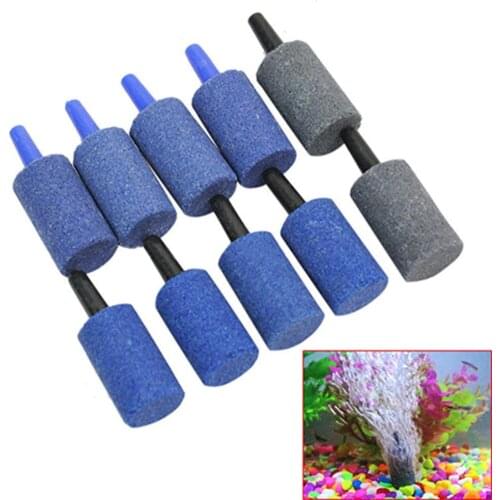 10pcs/lot Aquarium Cylinder Shape Air Stone Mineral Bubbles Release Fish Tank Punp for Airstone Aeration Aerator Accessory tool