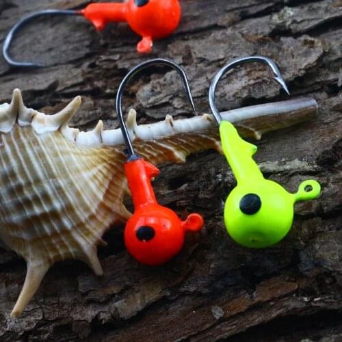 10pcs/Lot Round Jig Head Hooks 1g/1.8g/2.5g/3.5g/5g/7g Saltwater Accessories Bass Perch Fishhooks Jigging Hooks Fishing Tackle