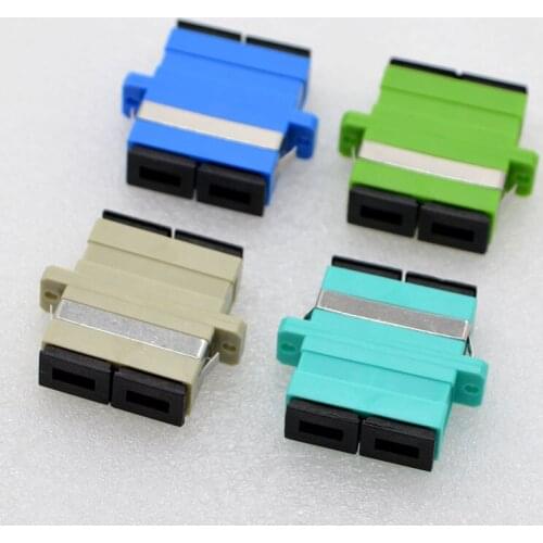 10PCS SC/PC/APC OM3 Optic Fiber Flange Single-Multi Mode Duplex Telecom SC Optic Fiber Coupler Adapter Connector Free Shipping