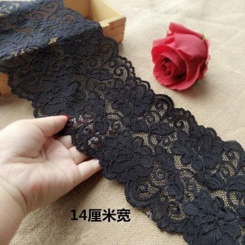 13 cm black thick elastic embroidery hollow lace lace skirt hem handmade accessories