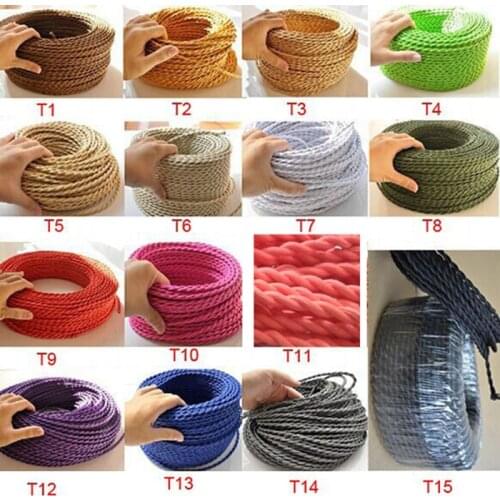 2 m/a lot rope cable of special way of antique 2 x 0.75 mm, distorted by braided cable core vintage lamp cord cable electrique