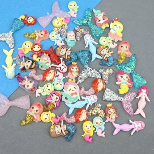 20pcs Color Ocean series Glitter Resin Miniatures DIY Craft Supplies Phone Shell Marine Patch Materials Home Decor Accessories