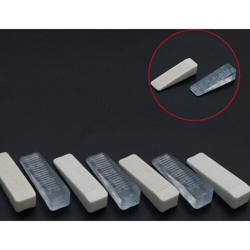 4pcs/pack 64*18*14mm Rubber Door Stop Stoppers Block Wedge Doorstops Clear White Door Stopper Home Office Usage