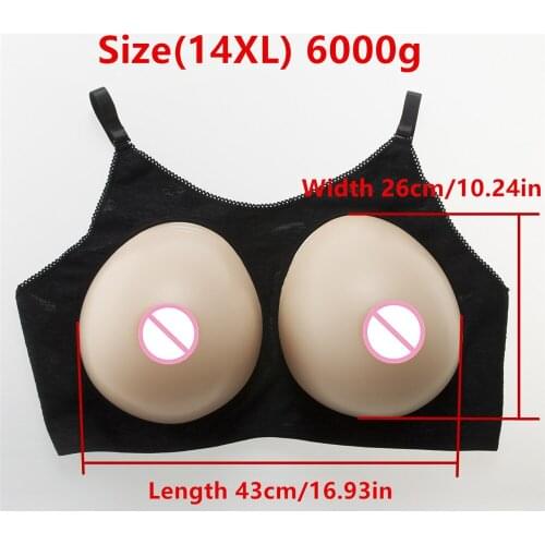 6000g/set Artificial Silicone Boobs Drag Queen Crossdresser Secret Boobs Super Huge Silicone Breast Form With Open Bra