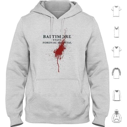 Baltimore State Forensic Hoodie Long Sleeve Film Silence Lambs Hannibal Lecter Cannibal Baltimore State Forensic