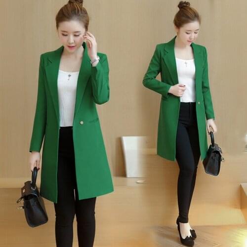 Blazer feminino suit female long section spring new Slim shirt OL temperament commuter office ladies casual jacket suit