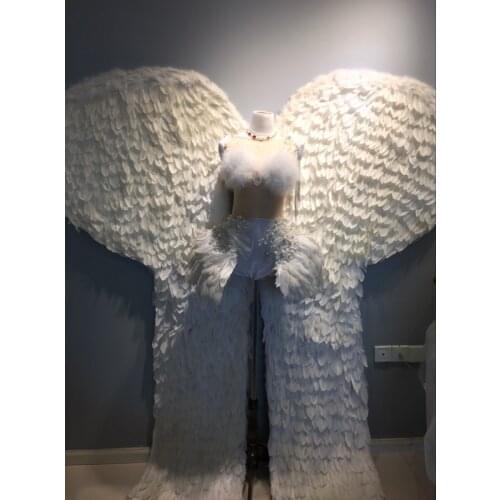 Cosplay big white feather angel wing for Fashion show Displays wedding shooting props Cosplay game costume