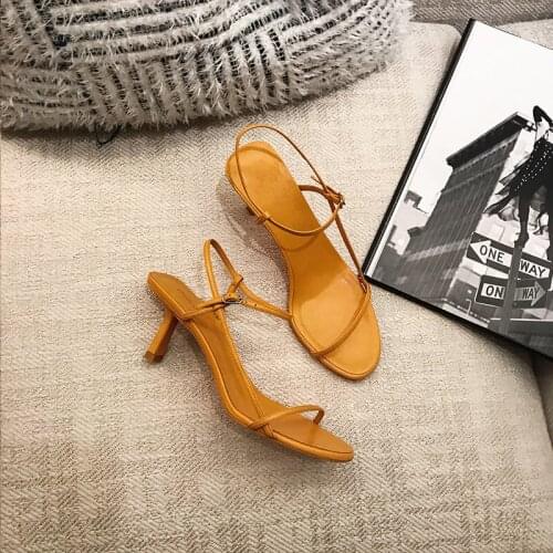 Thin Heel Sandals New Hollowing Summer Shoes Woman Buckle Strap Zapatos De Mujer Narrow Band High Heels Cross-tied Pumps Women
