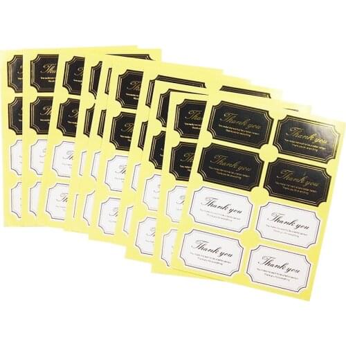 800 Pcs/lot Black & White Seal Sticker Label Golden Thank You Scrapbooking Sticker Thank You Paper Stickers For DIY Gift