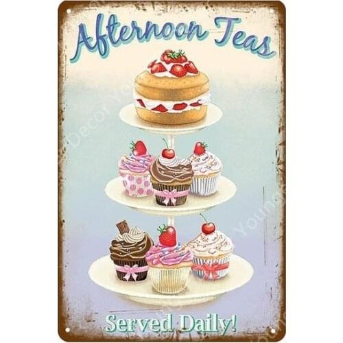 Food Bread Decor Ice Cream Milk Strawberries Pickles Waffles Ploughmans Metal Tin Signs Vintage Poster Wall Art Plaque YI-010