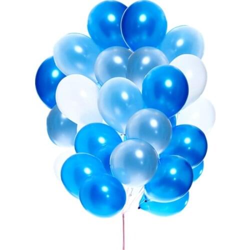 Dunyamagnet Metallic Pearlescent (Blue-White Mixed) Flying Balloon 50 Pcs party material
