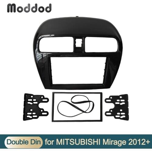 Double Din fascia For MITSUBISHI Mirage 2012-2015 Radio CD DVD Stereo Panel Dash Installation Trim Kit Dashboard Frame Bezel