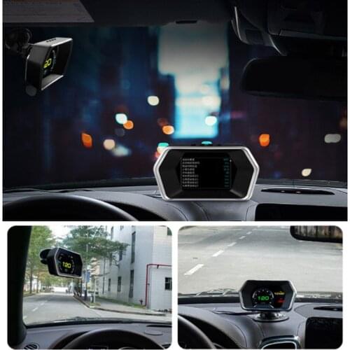 HUD Head Up Display OBD2 Speedometer Alarm Speed Mileage Diagnostic Tools Car Windshield Projector Speedometer