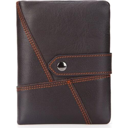 High Quality Genuine Leather Wallet For Men High Capacity Purse With Coin Pocket And Passport Holder Bank Card And Photo Holder