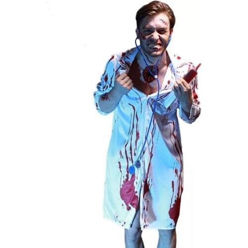 Adults Men Halloween Party Cosplay Bloody Horror Male Doctor Costume
