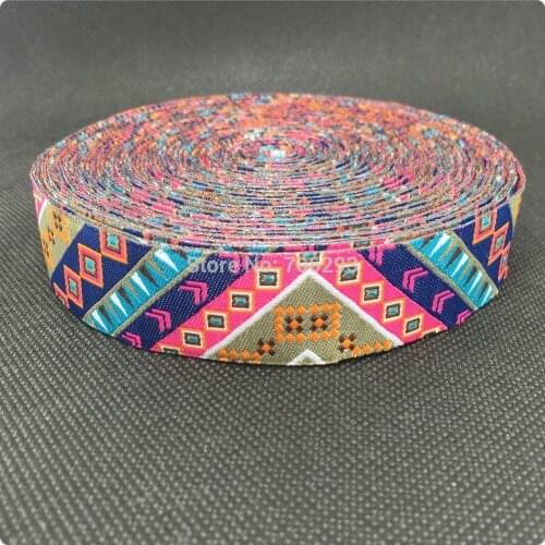 HOT!!! 2015 NEW wholesale 7/8'' 22mm Wide Chromatic geometry 3D design Woven Jacquard Ribbon dog chain accessories 10yards/lots