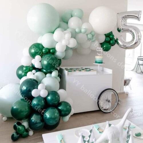 Macaron Mint White Pastel DIY Balloons Garland Arch Kit Forest Green For Birthday Wedding Baby Shower Party globos Decoration