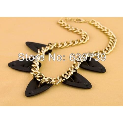 Bulk Price German Fashion Plating Gold Color Chunky Pendents Necklace