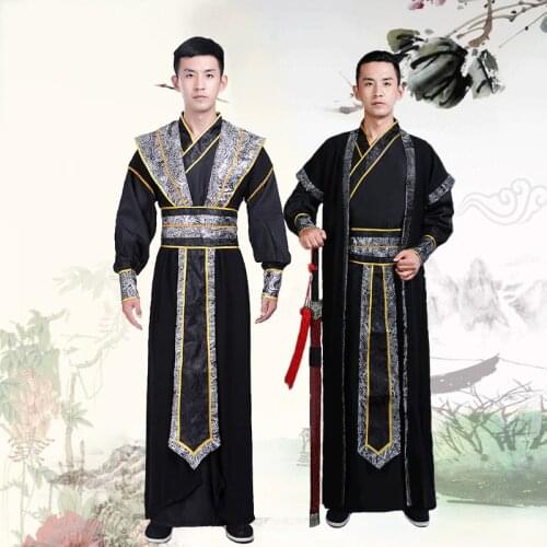 Hanfu Male Stage Costume Swordsman Tang Costume Scholar Clothes for Women Men Traditional Chinese Robe Performance Costumes