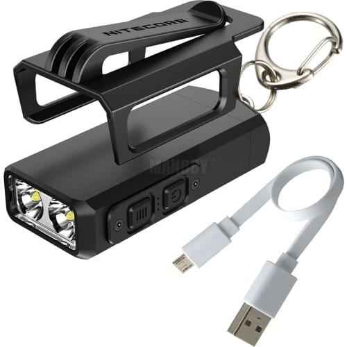 Nitecore TIP2 +USB Charge Cable + Multi-purpose Clip 2x CREE XP-G3 S3 720 Lms LED Metal KeyLight Built-In Battery EDC Flashlight