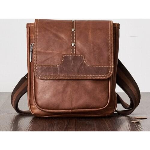 In 2018 the new head layer cowhide inclined shoulder bag, single shoulder bag leisure vertical oblique cross packagepinepoxpba