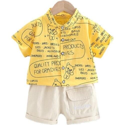 New Summer Baby Boys Clothes Children Cotton Letter Shirt Shorts 2Pcs/Sets Toddler Sport Casual Costume Outfits Kids Tracksuits