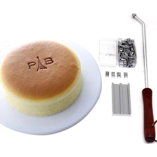 1 set Cake Hot Foil Stamping Logo Customize Mold Steak Meat Letter BBQ Branding Iron Heating Press Mould with 55 Letter bakeware