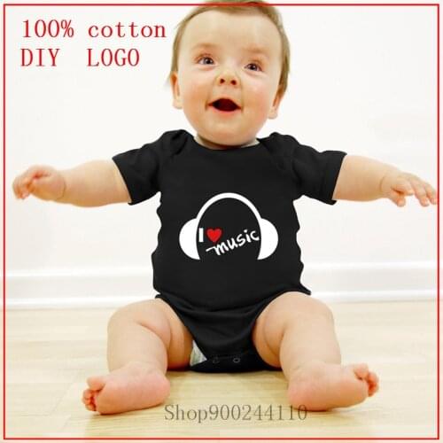 I love music printed Bodysuits baby newborn Cotton baby short sleeve baby Rompers Girls Boys Clothes baby boy clothing set 0-24M