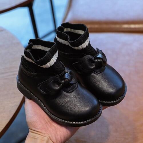 2020 Sports ChildrenS Fashion Girl Sock Shoes Ankle Autumn Boots Toddler Princess Bow Kids Boots 1 3 4 5 6 7 8 9 10 11 12 Year