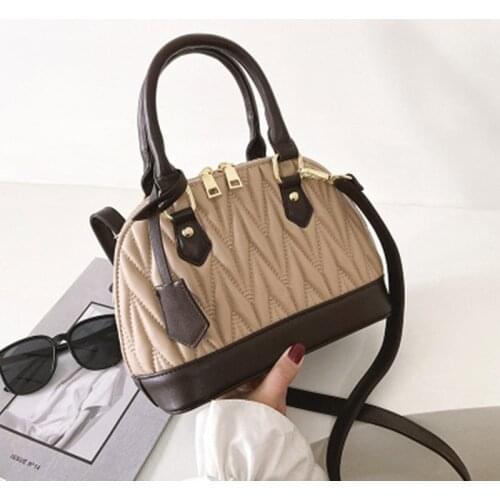 Bags for women 2021 new European and American fashion fold portable shell bag high texture soft leather messenger bag sac