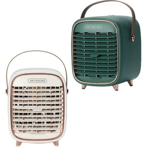 Air Cooler Quiet Three-Speed Adjustable USB 2000MAh Humidifying Spray Cooling Fan for Desktop or Room